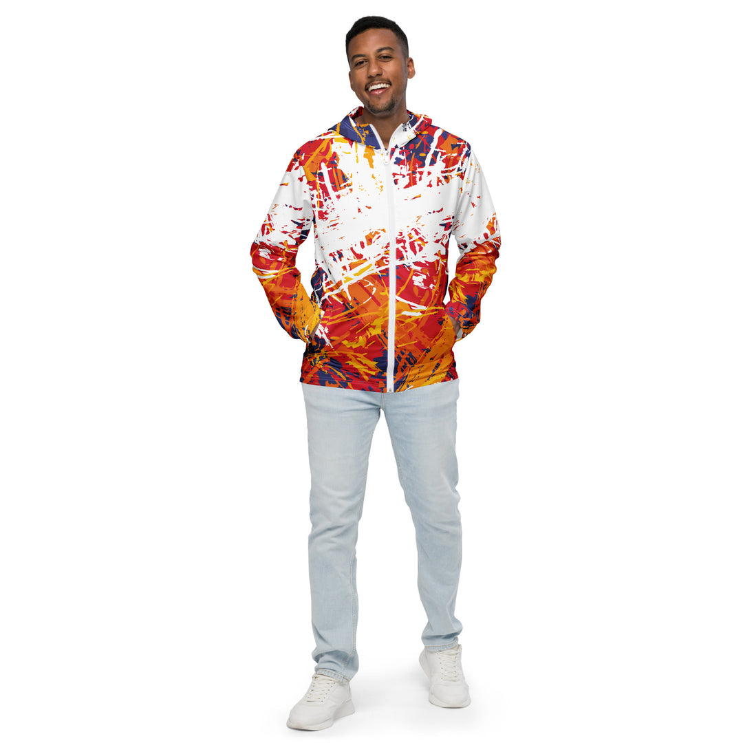 Men’s Windbreaker - White-Orange Rage