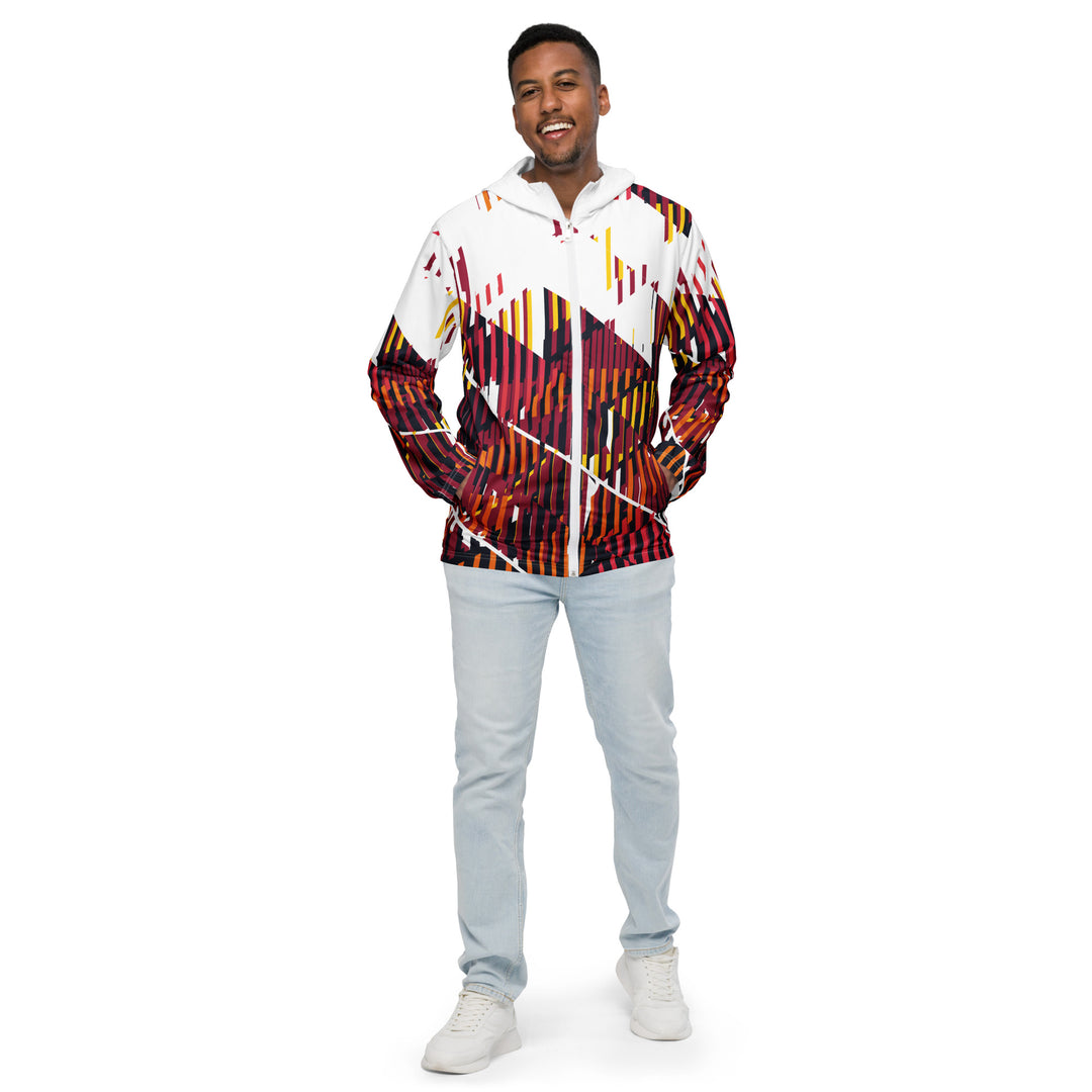 Men’s Windbreaker - White-Red Level