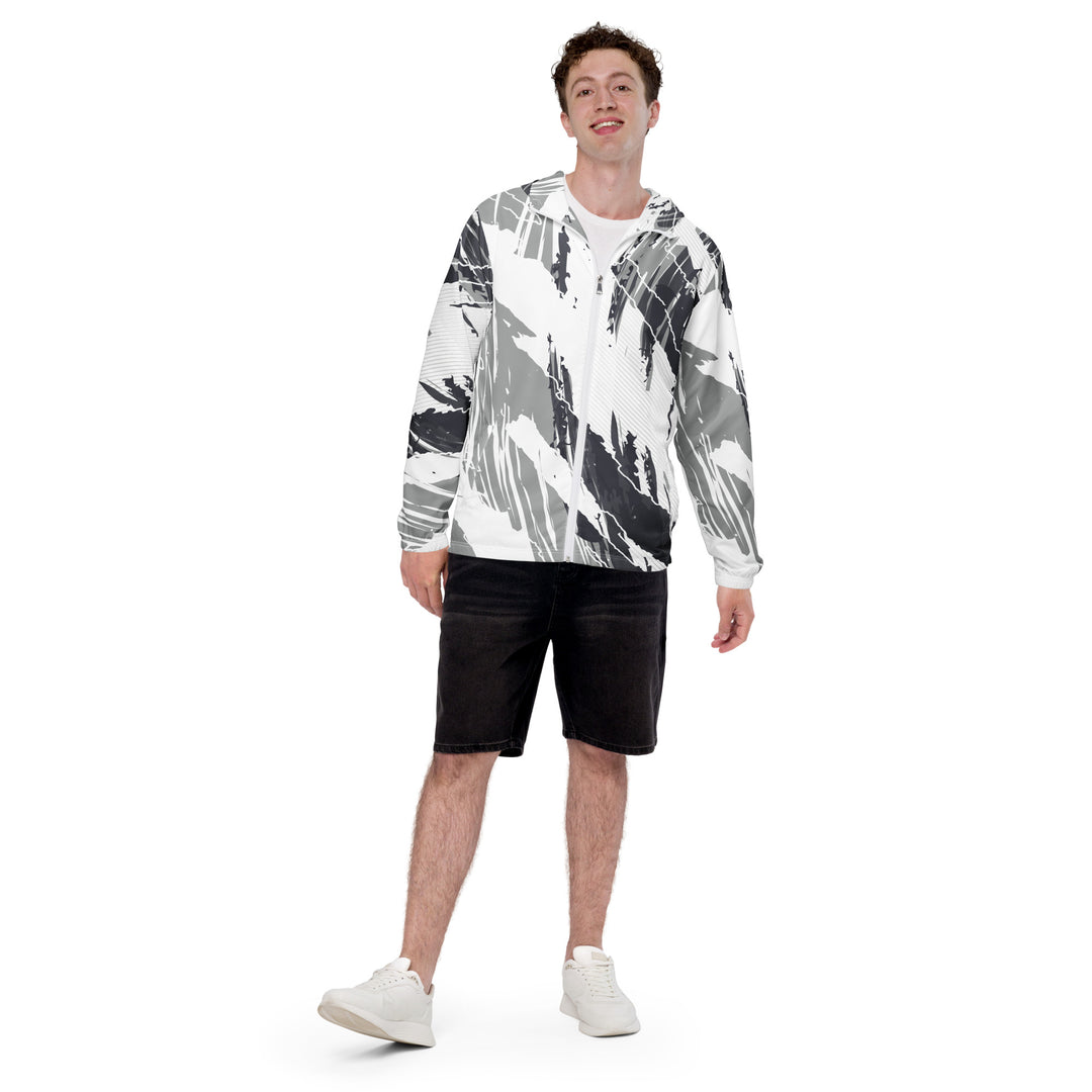 Men’s Windbreaker - White-Grey Twist