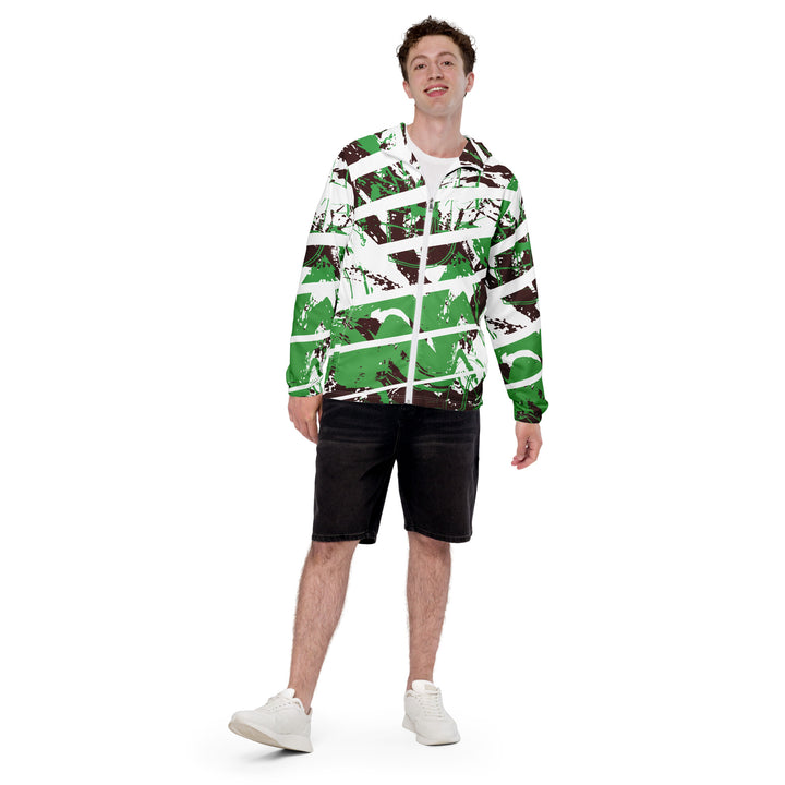 Men’s Windbreaker - Green-White Cut