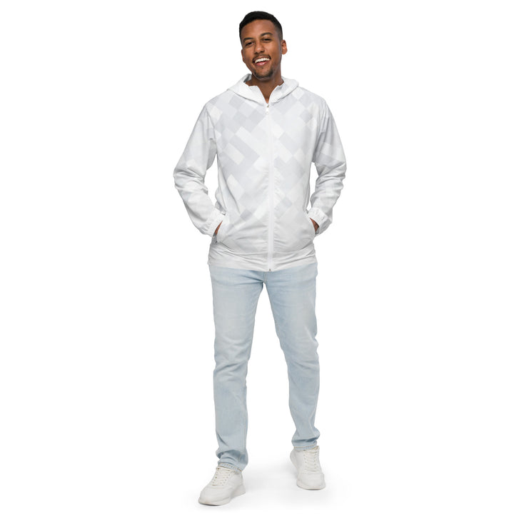 Men’s Windbreaker - White Square