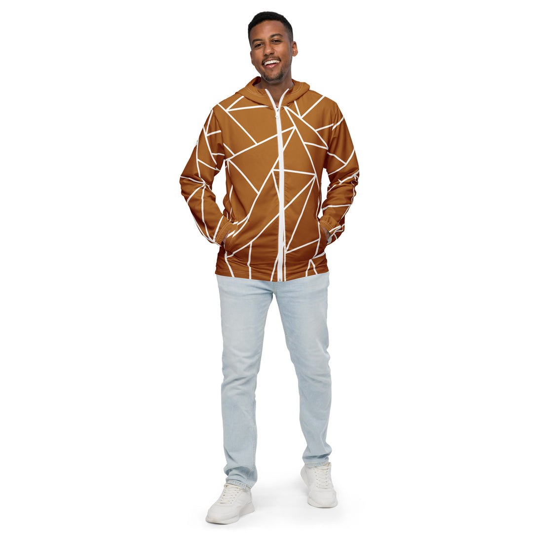 Men’s Windbreaker - Brown-White Triangle