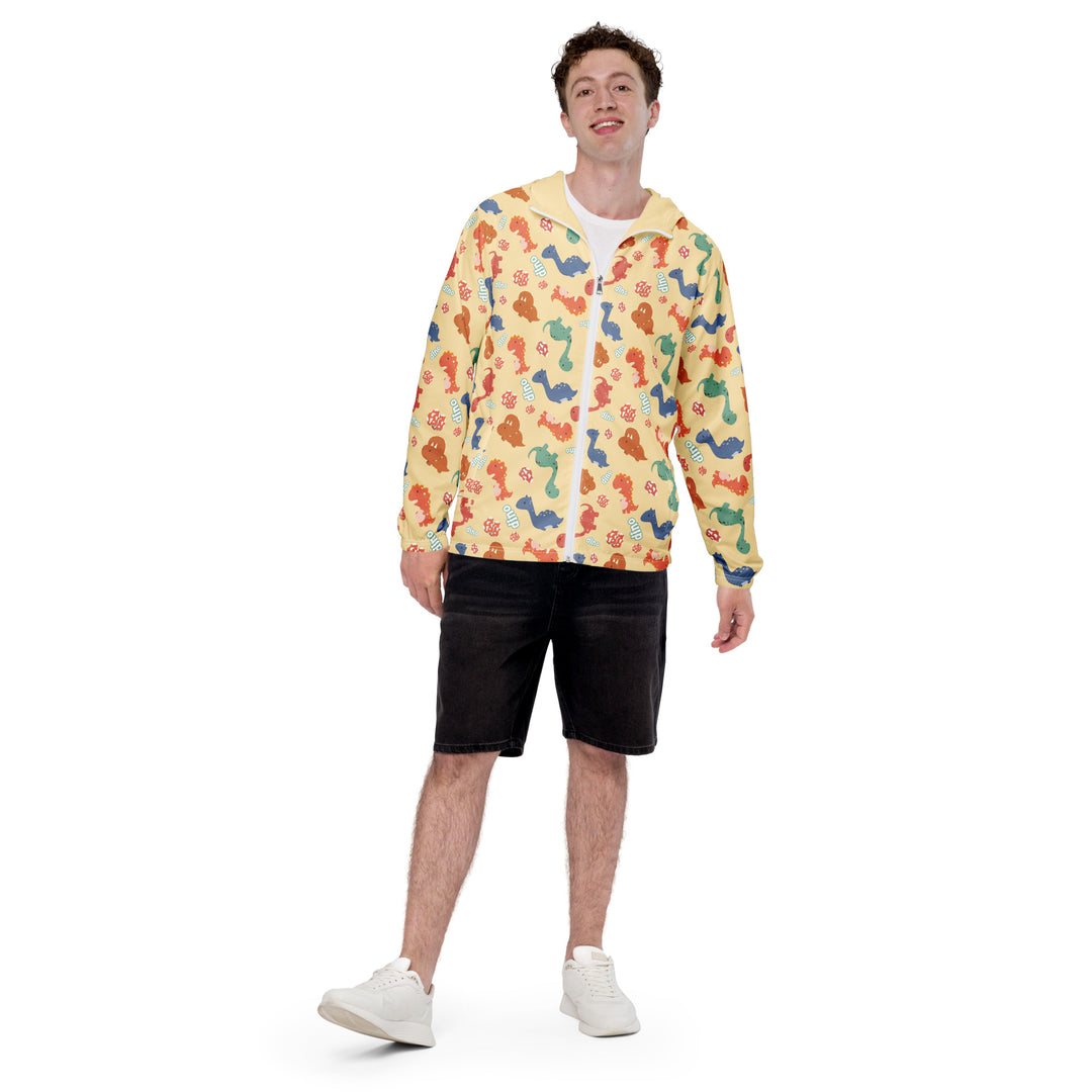 Men’s Windbreaker - Orange Dino