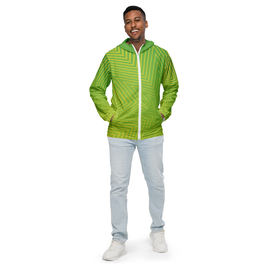 Men’s Windbreaker - Green-Yellow Star