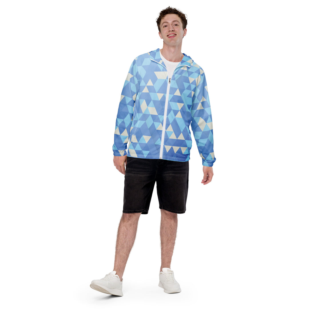 Men’s Windbreaker - Blue-White Triangle