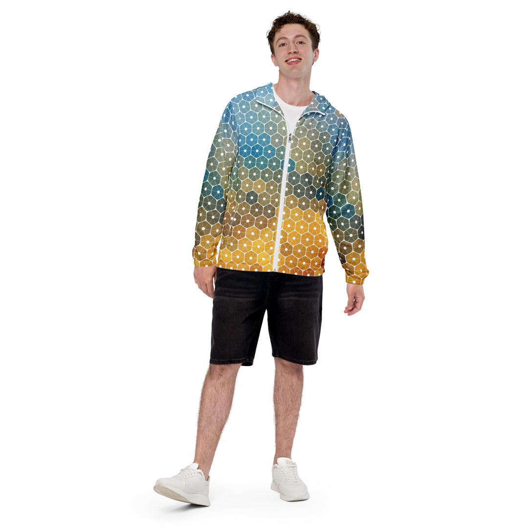 Men’s Windbreaker - Yellow-Blue Mosaic