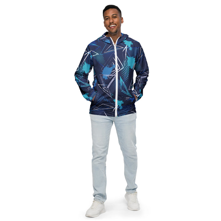 Men’s Windbreaker - Blue-White Space