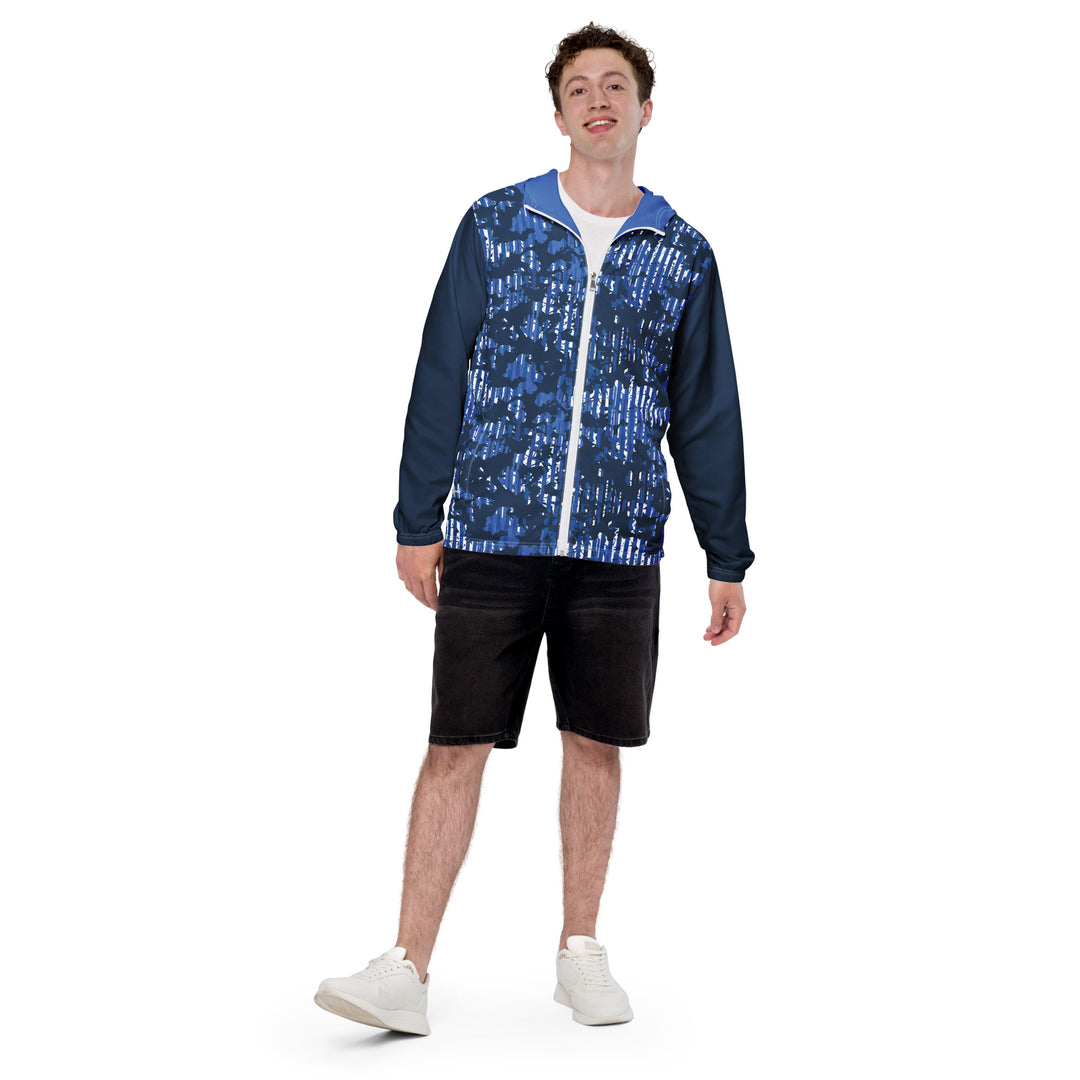 Men’s Windbreaker - Blue-White Camouflage