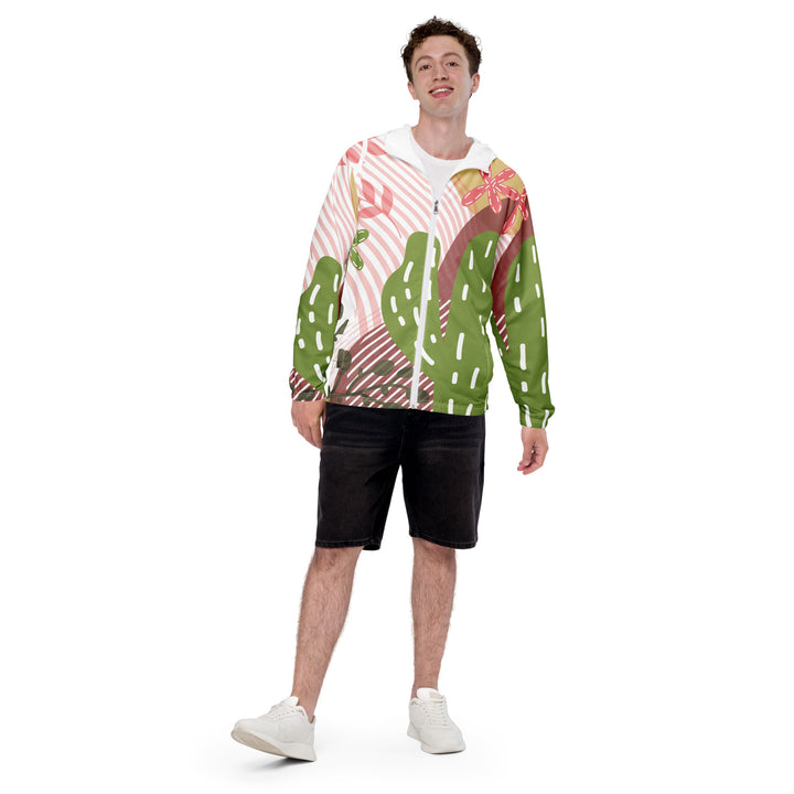 Men’s Windbreaker - Red-Green Cactus