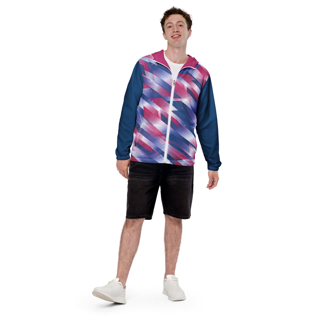 Men’s Windbreaker - Pink-Blue Star