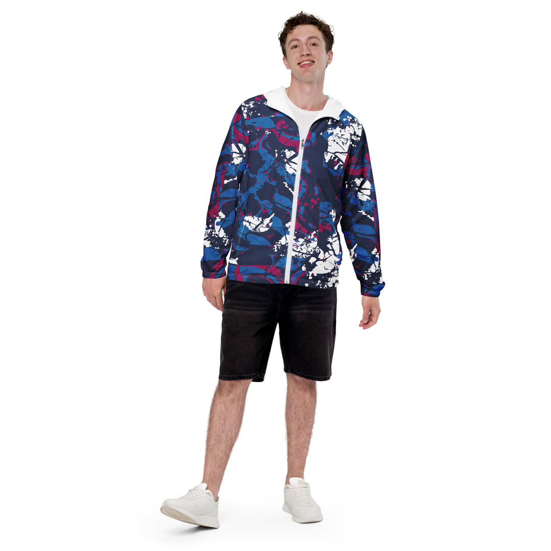 Men’s Windbreaker - White-Blue Fiction