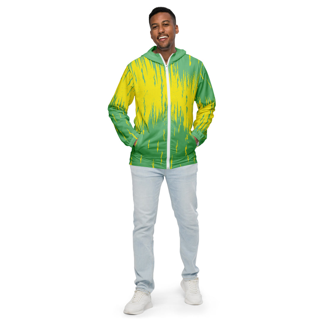 Men’s Windbreaker - Yellow-Green Flame