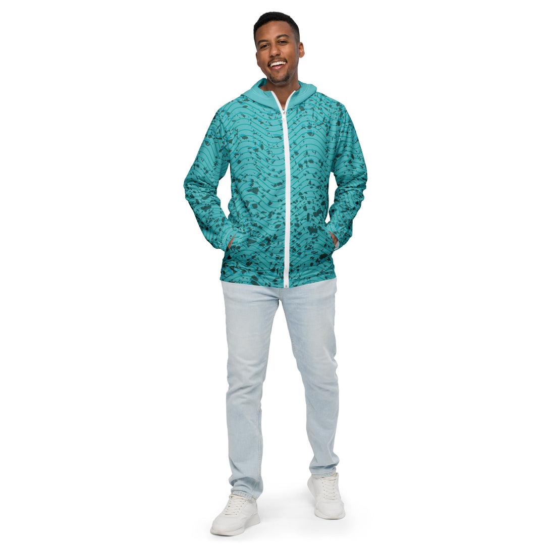 Men’s Windbreaker - Green-Blue Waves