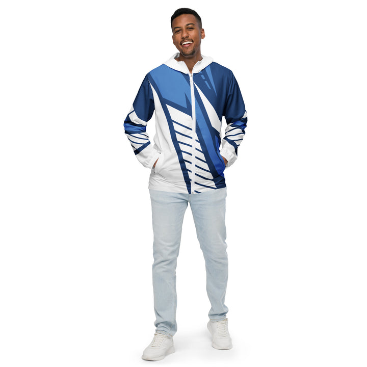 Men’s Windbreaker - Blue-White Stripes