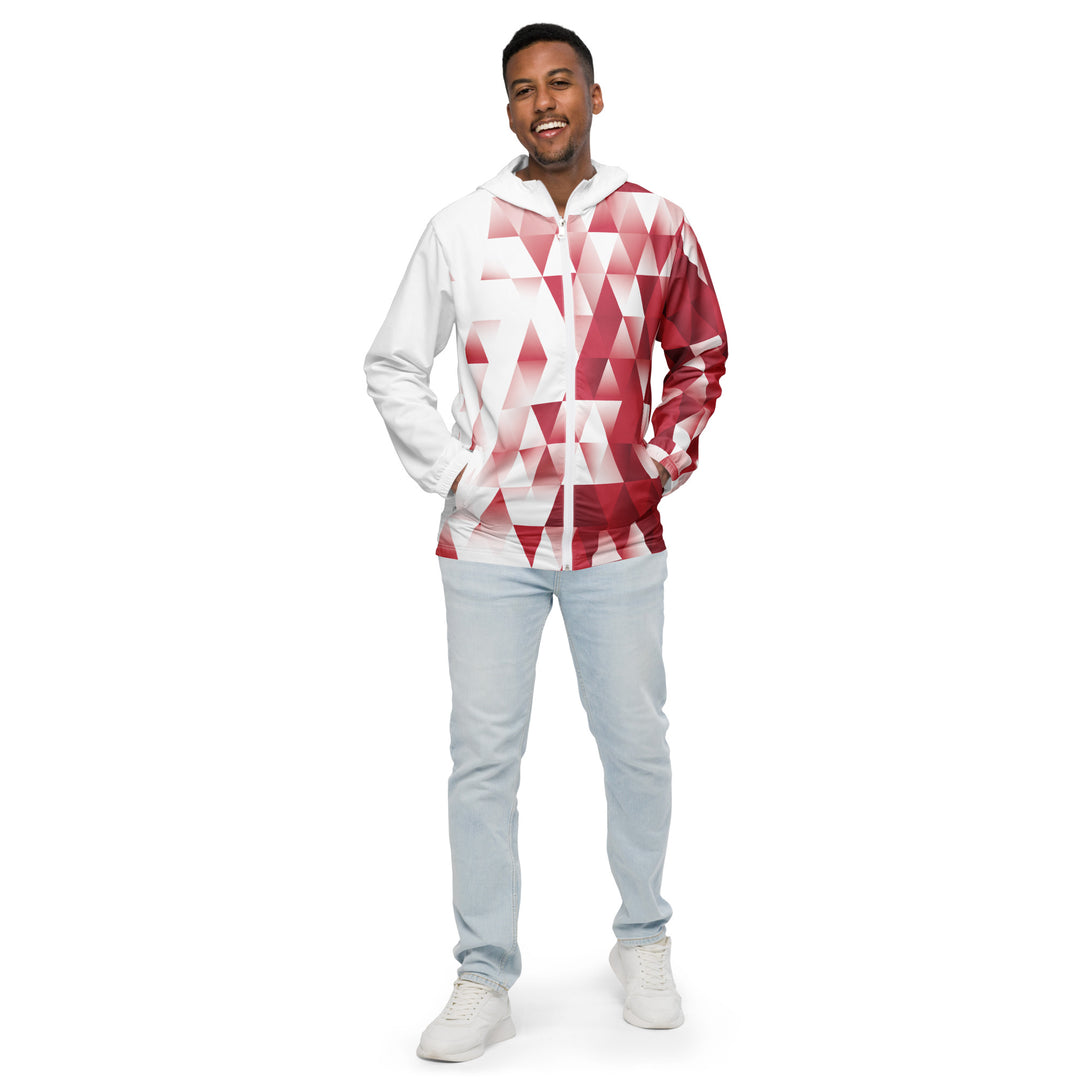 Men’s Windbreaker - White-Red Fade