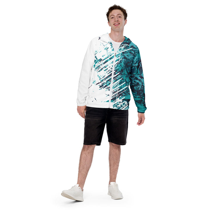 Men’s Windbreaker - White-Turquoise Armor