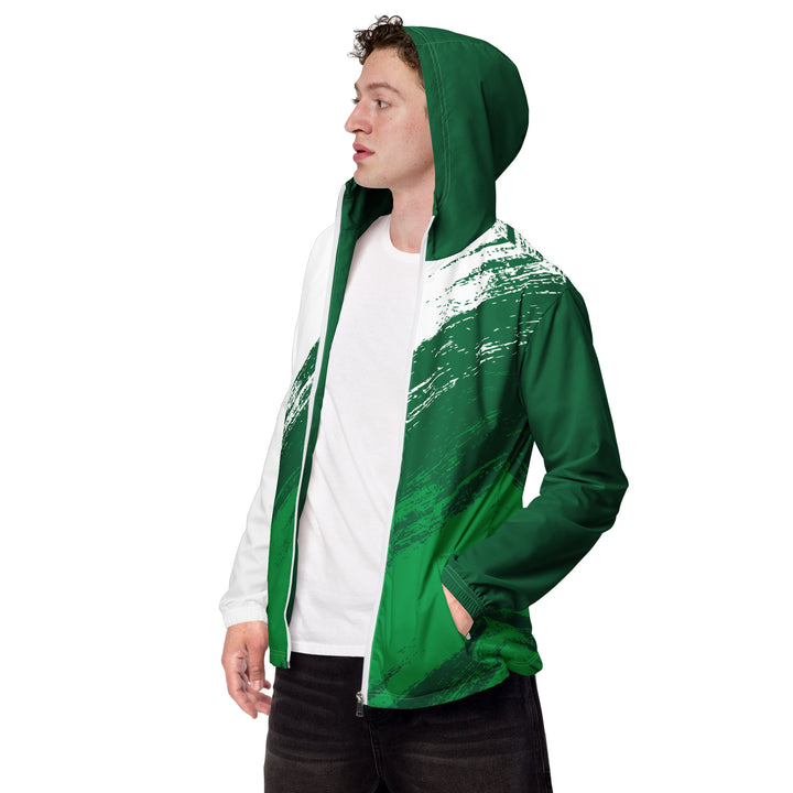 Men’s Windbreaker - Green-White Up