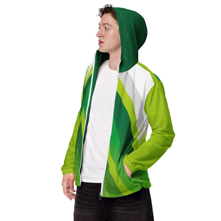 Men’s Windbreaker - Green-White Top