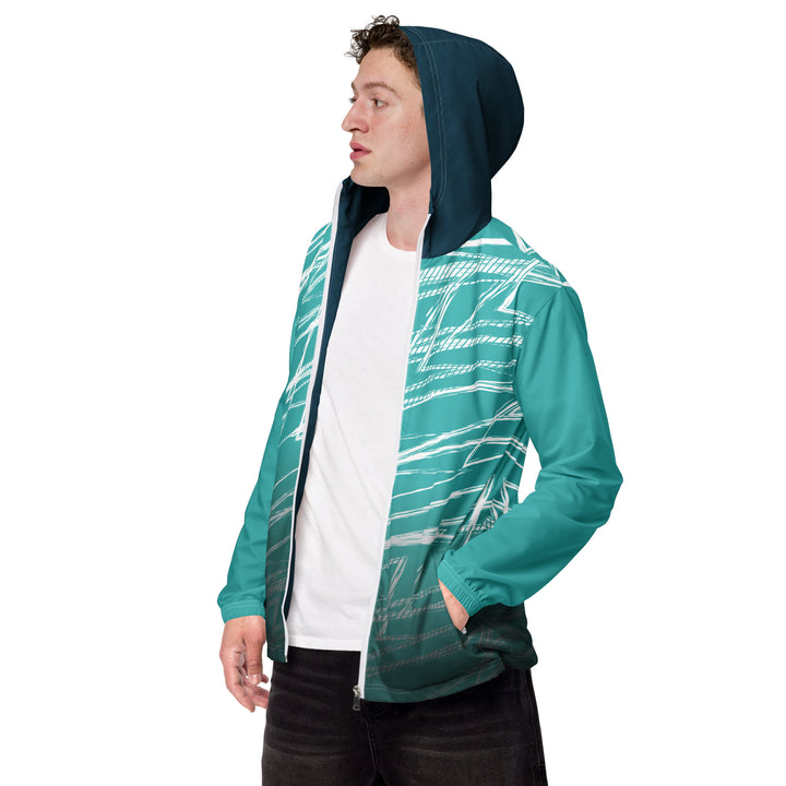 Men’s Windbreaker - Turquoise-White Street