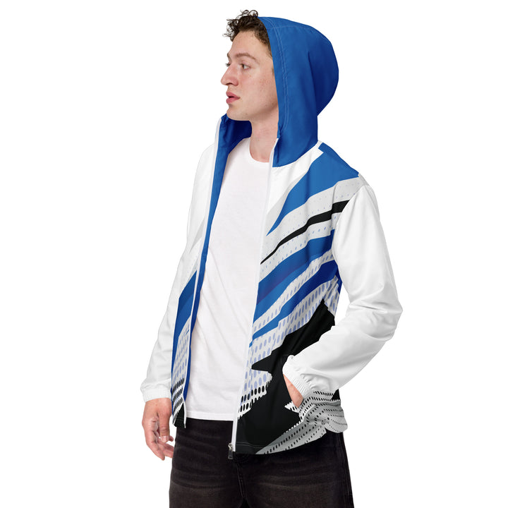 Men’s Windbreaker - White-Blue Strike