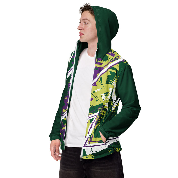 Men’s Windbreaker - Green-Purple City