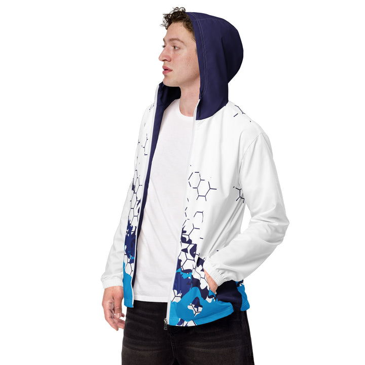 Men’s Windbreaker - White-Blue Comb