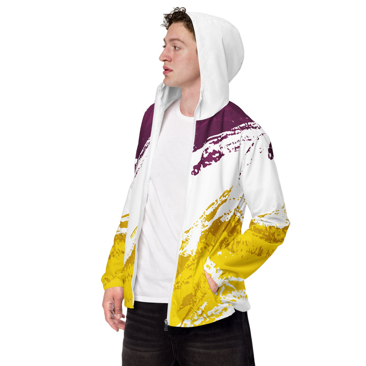 Men’s Windbreaker - White-Yellow Burst