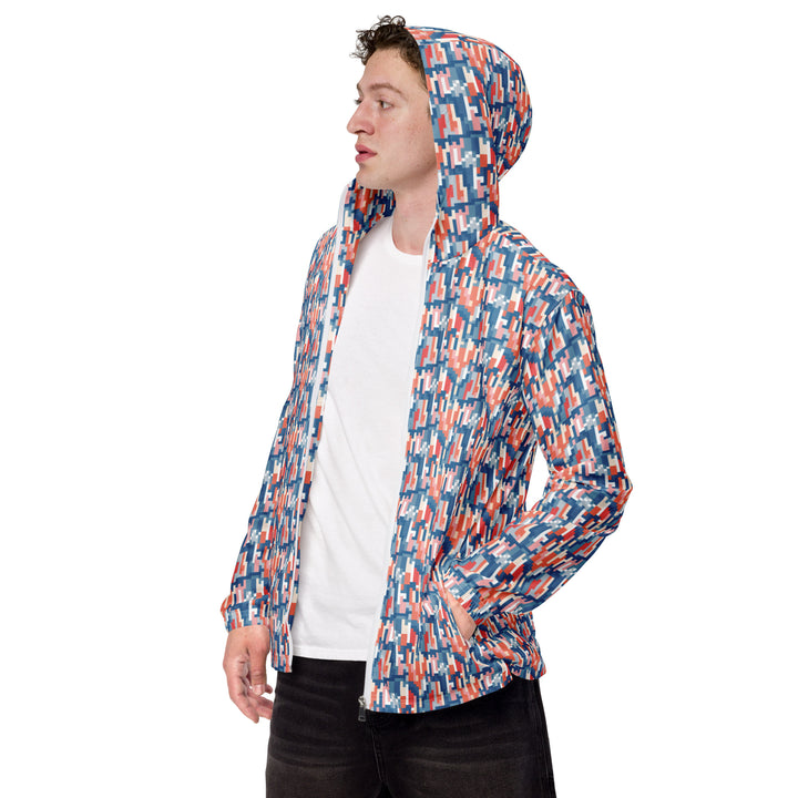 Men’s Windbreaker - Blue-Orange Deception