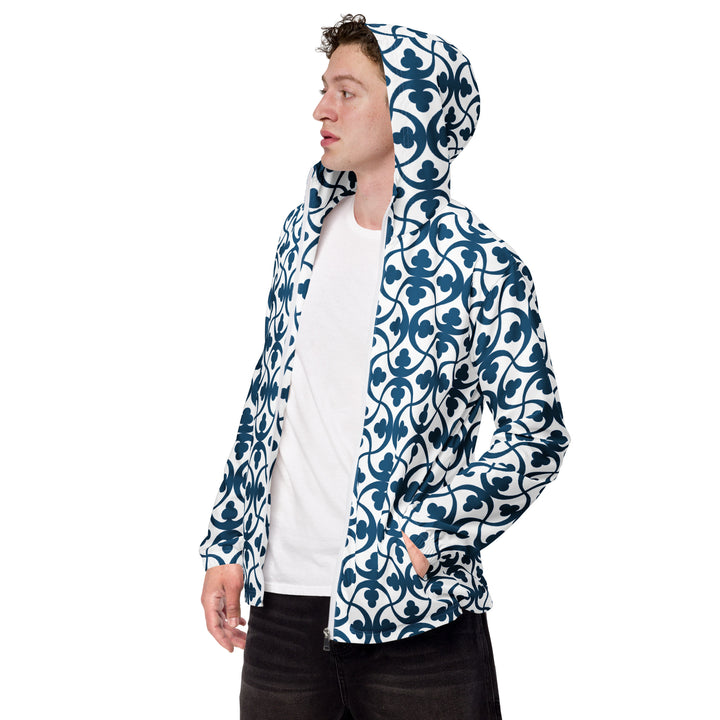 Men’s Windbreaker - White-Blue Straight