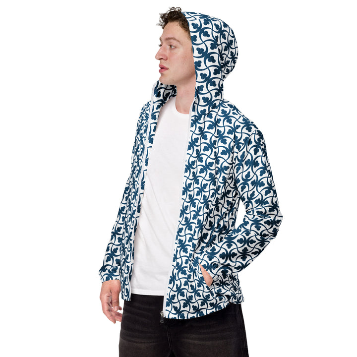 Men’s Windbreaker - White-Blue Slant