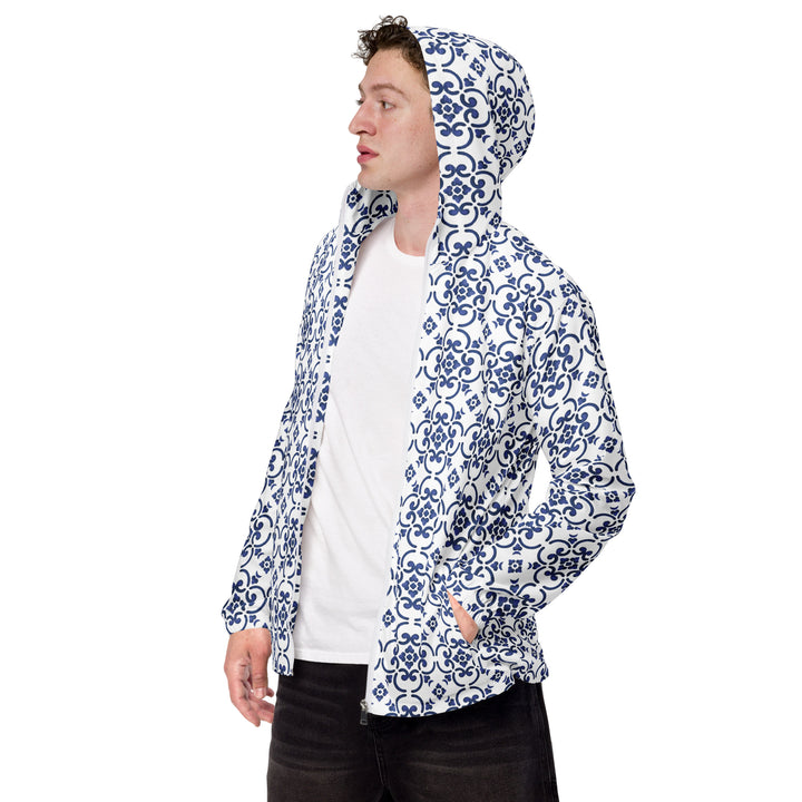 Men’s Windbreaker - Blue-White Plate