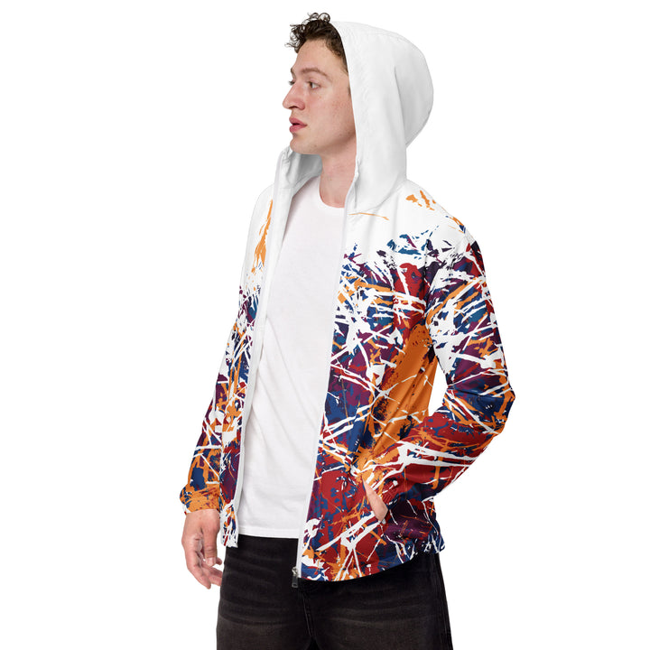 Men’s Windbreaker - White-Red Impale