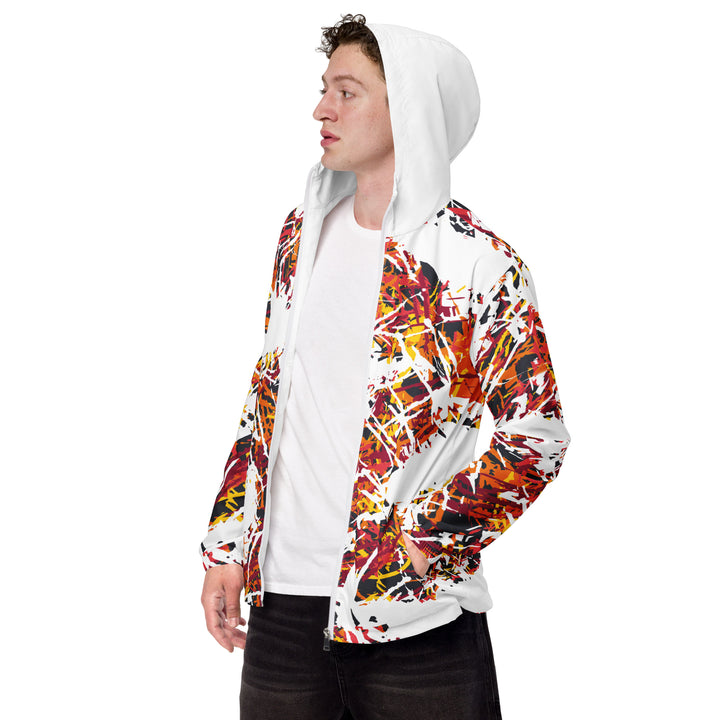 Men’s Windbreaker - White-Red Criss