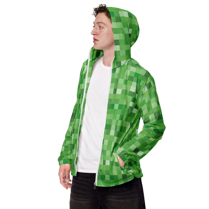 Men’s Windbreaker - Green Pixel