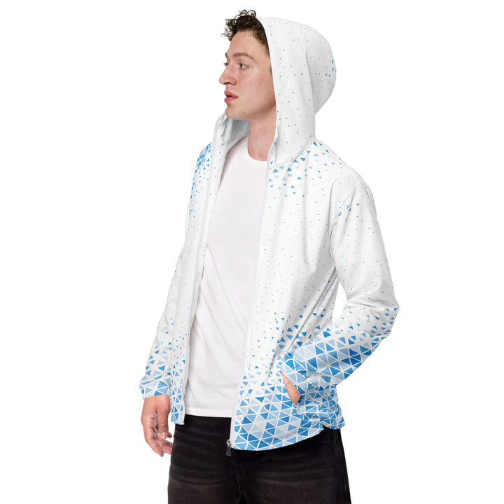 Men’s Windbreaker - White-Blue Triangle