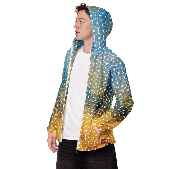 Men’s Windbreaker - Yellow-Blue Mosaic