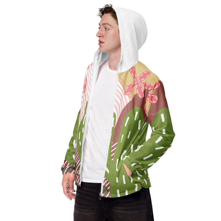 Men’s Windbreaker - Red-Green Cactus