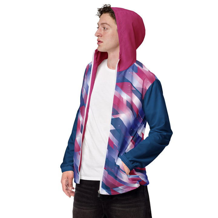 Men’s Windbreaker - Pink-Blue Star