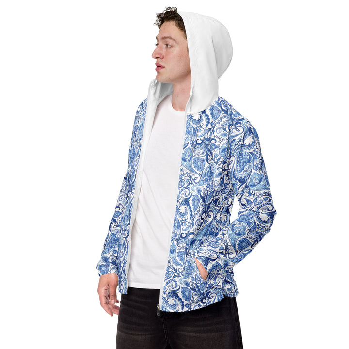 Men’s Windbreaker - White-Blue Elegant