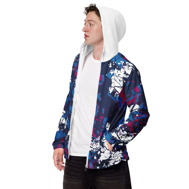 Men’s Windbreaker - White-Blue Fiction