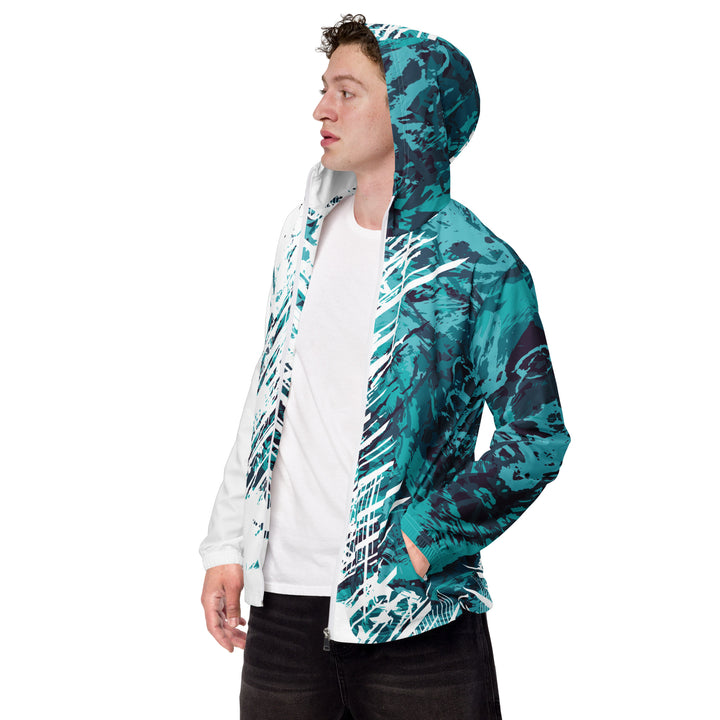 Men’s Windbreaker - White-Turquoise Armor