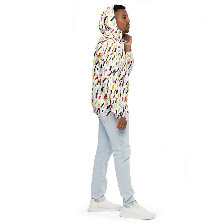 Men’s Windbreaker - White-Red Confetti