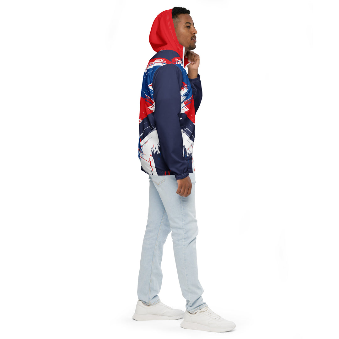 Men’s Windbreaker - Blue-Red Clutter