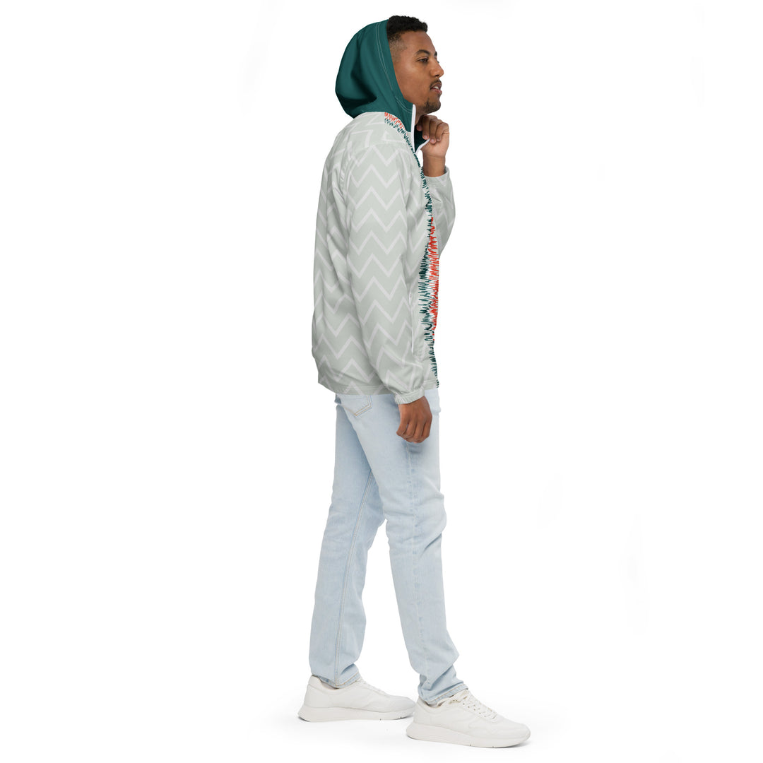 Men’s Windbreaker - Grey-Green Jagged