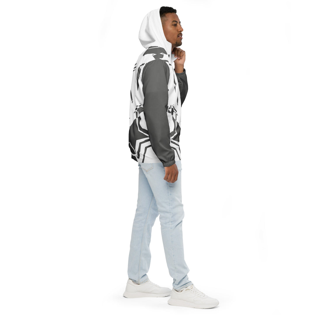 Men’s Windbreaker - Grey-White Star