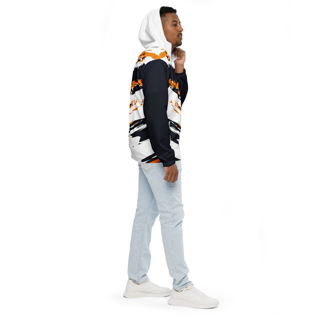 Men’s Windbreaker - White-Orange Ruin