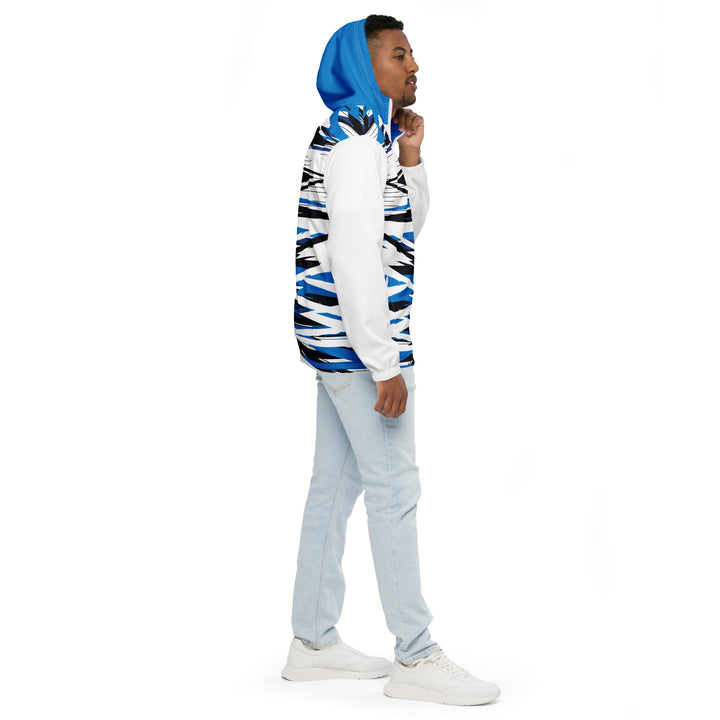 Men’s Windbreaker - White-Blue Criss