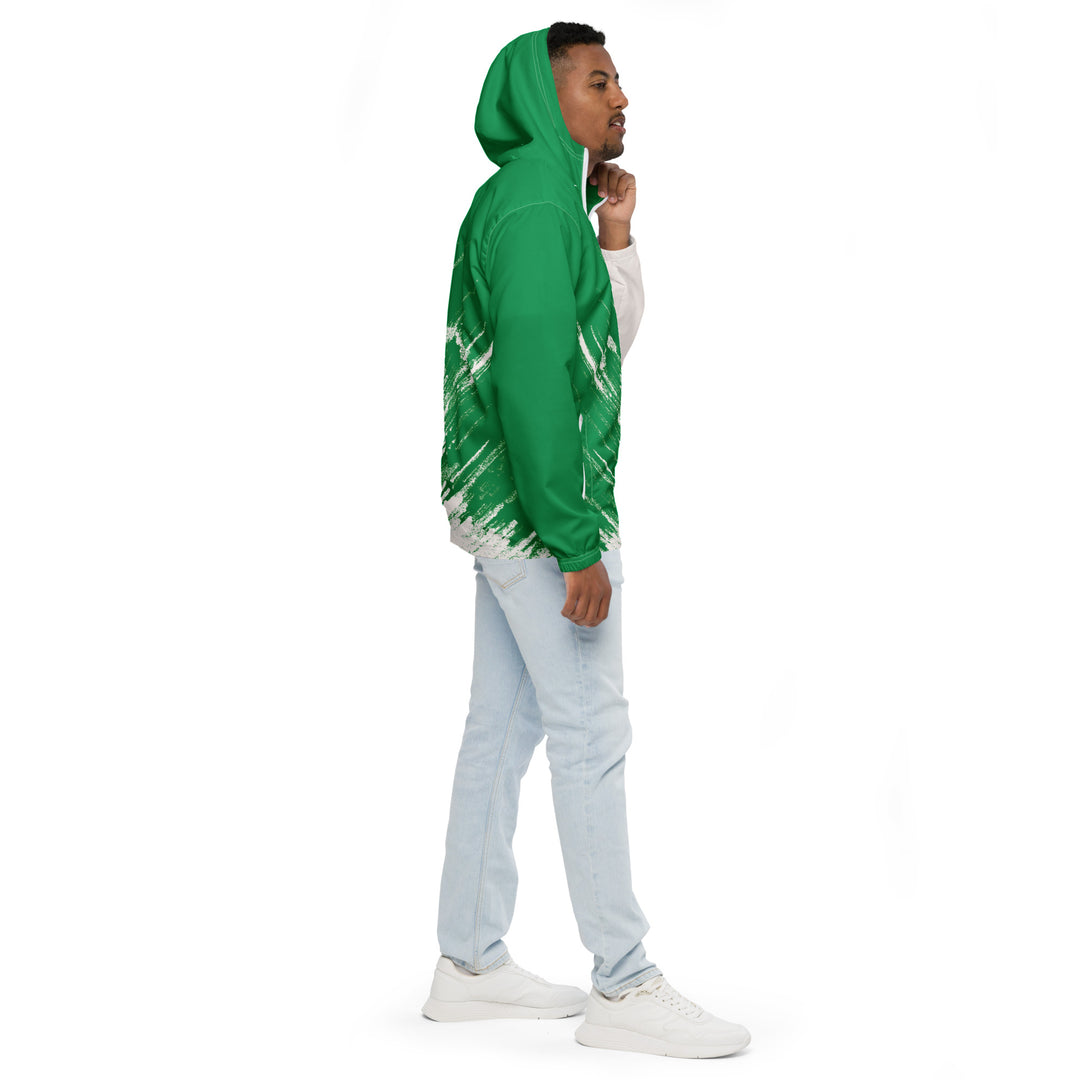 Men’s Windbreaker - Green-White Draw