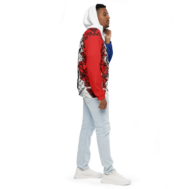 Men’s Windbreaker - White-Red Snake