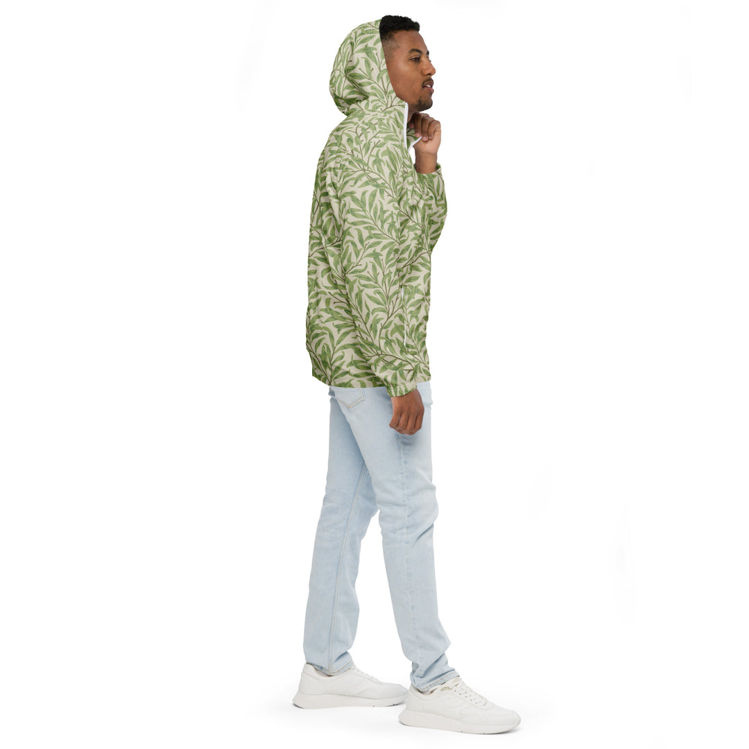 Men’s Windbreaker - Beige-Green Plant